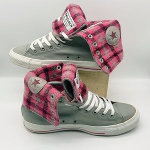 CONVERSE All Stars Hi Top Woolrich 9.5W 7.5M Pink